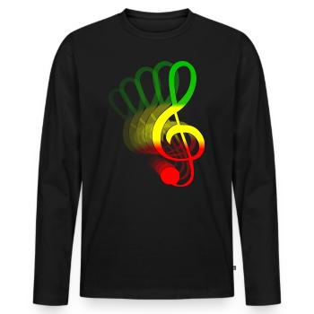 Reggae Music Africa Jamaica Rastafari - Men's Premium Organic Long Sleeve Shirt - black - Front - Nico (187cm)