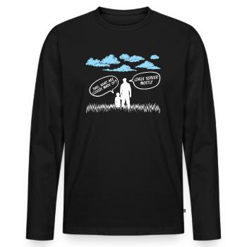 Cloud aus Linux Server meist Geschenkidee - Männer Premium Bio Langarmshirt - Schwarz - Vorne - Nico (187cm)