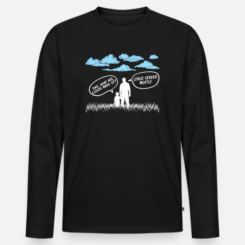 Cloud aus Linux Server meist Geschenkidee Männer Premium Bio Langarmshirt