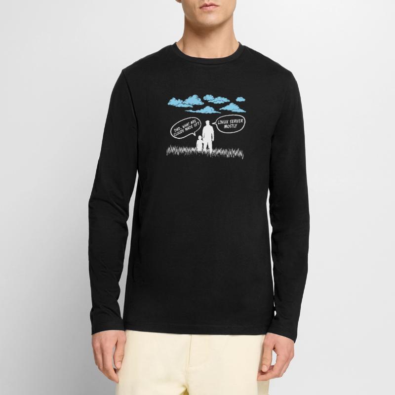 Cloud aus Linux Server meist Geschenkidee Männer Premium Bio Langarmshirt