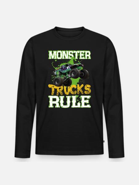 Monster trucks rule - Men's Premium Organic Long Sleeve Shirt - black