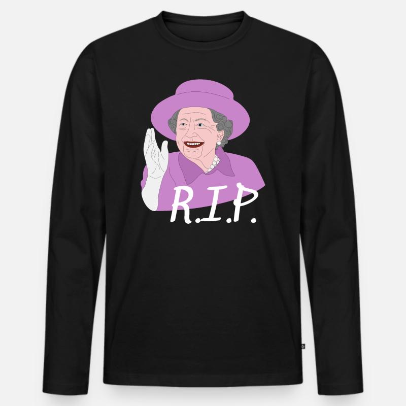 R.I.P. Queen Elizabeth - Männer Premium Bio Langarmshirt - Schwarz