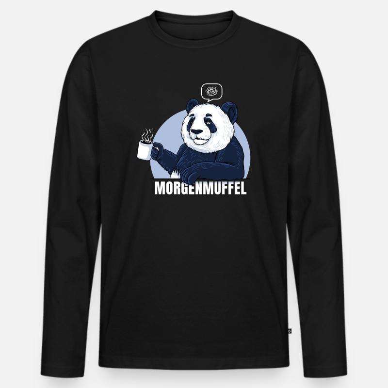 Morgenmuffel - Männer Premium Bio Langarmshirt - Schwarz