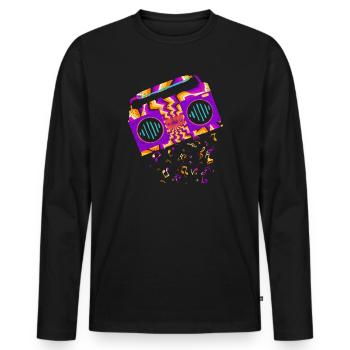 Retro Music - Männer Premium Bio Langarmshirt - Schwarz - Vorne - Nico (187cm)
