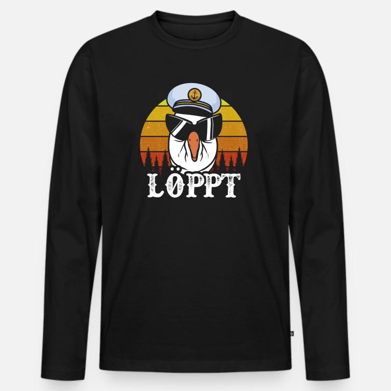 Löppt - Männer Premium Bio Langarmshirt - Schwarz