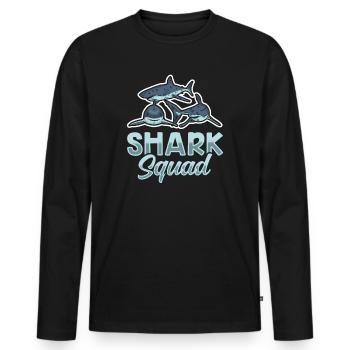 Escouade de requins - T-shirt manches longues Premium bio Homme - noir - Devant - Nico (187cm)