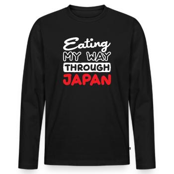 Eating my way through Japan - Männer Premium Bio Langarmshirt - Schwarz - Vorne - Nico (187cm)