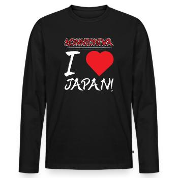 Konnichiwa I love Japan - Männer Premium Bio Langarmshirt - Schwarz - Vorne - Nico (187cm)