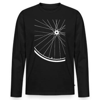 Rennrad Felge - Männer Premium Bio Langarmshirt - Schwarz - Vorne - Nico (187cm)
