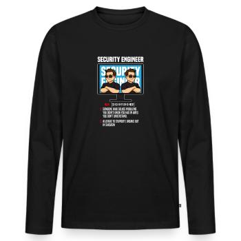 IT Security Definition computer security Trojan gift - Men's Premium Organic Long Sleeve Shirt - black - Front - Nico (187cm)
