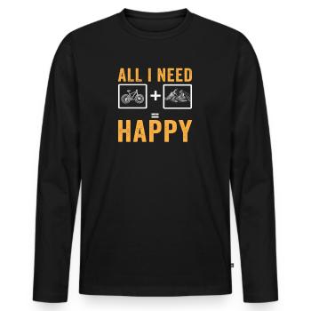 Mountain bike - bike - mountains - Men's Premium Organic Long Sleeve Shirt - black - Front - Nico (187cm)