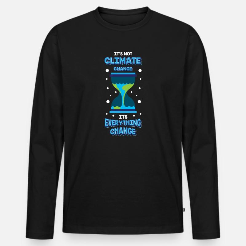Climate Change - Klimawandel - Männer Premium Bio Langarmshirt - Schwarz