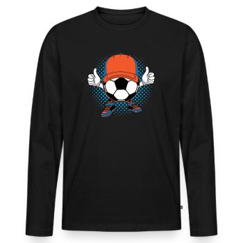 Fußball - EM - Soccer - Shirt - Männer Premium Bio Langarmshirt - Schwarz - Vorne - Nico (187cm)