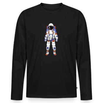 Astronaut - T-shirt manches longues Premium bio Homme - noir - Devant - Nico (187cm)