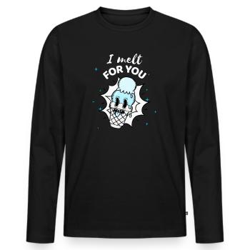 I MELT FOR YOU - Men's Premium Organic Long Sleeve Shirt - black - Front - Nico (187cm)
