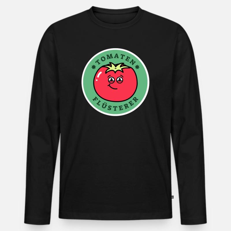 Tomaten Flüsterer - Männer Premium Bio Langarmshirt - Schwarz