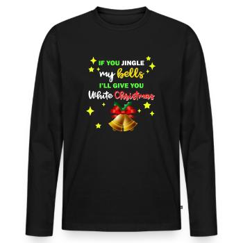 Énonciations drôles de Noël - T-shirt manches longues Premium bio Homme - noir - Devant - Nico (187cm)