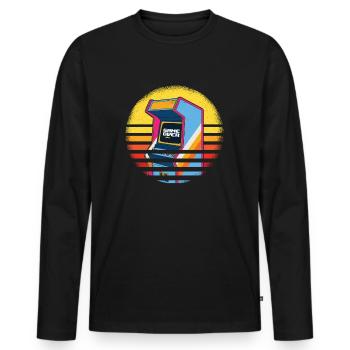 Machine à sous Retrogaming Game Over - T-shirt manches longues Premium bio Homme - noir - Devant - Nico (187cm)