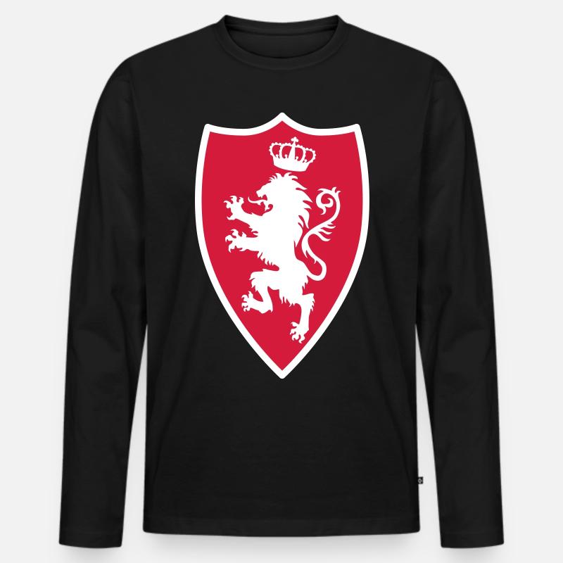 22 Ritterschild Löwe Krone - Männer Premium Bio Langarmshirt - Schwarz