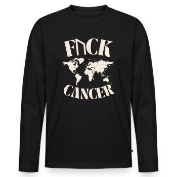 F... CK CANCER - ESPOIR, AMOUR ET COMBAT - T-shirt manches longues Premium bio Homme - noir - Devant - Nico (187cm)