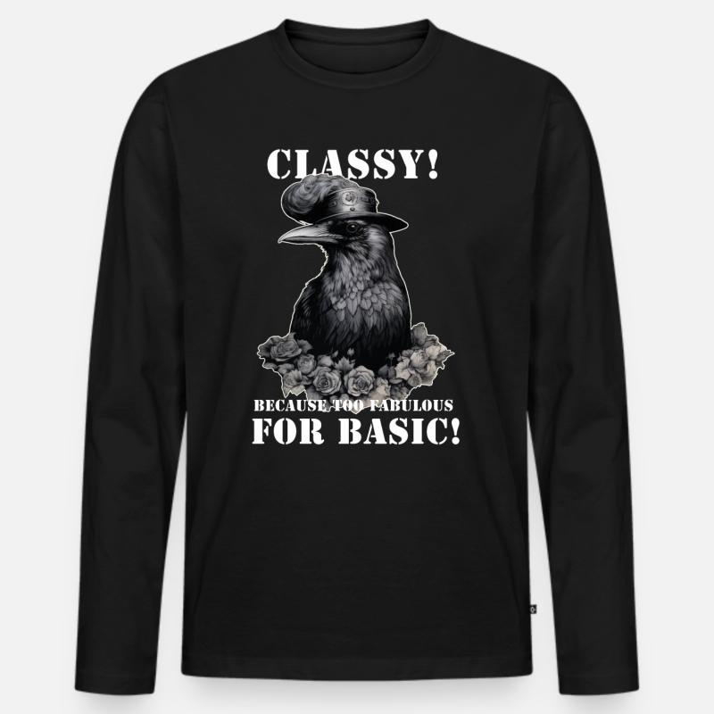 Steampunk Rabe - Männer Premium Bio Langarmshirt - Schwarz