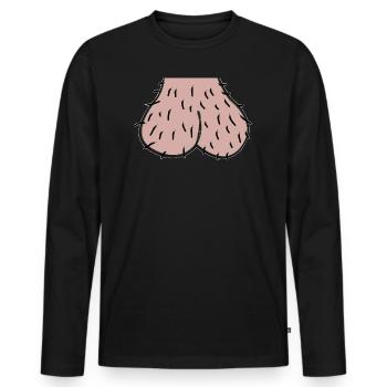 Sackgesicht Hoden Eier JGA witzig Geschenk Männer - Männer Premium Bio Langarmshirt - Schwarz - Vorne - Nico (187cm)