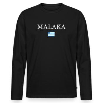 Malaka Grèce Grec Grec Grec fier - T-shirt manches longues Premium bio Homme - noir - Devant - Nico (187cm)