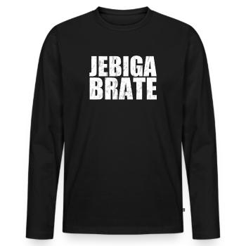 Jebiga Brate Balkans Serbie Croatie Jugo Slang - T-shirt manches longues Premium bio Homme - noir - Devant - Nico (187cm)