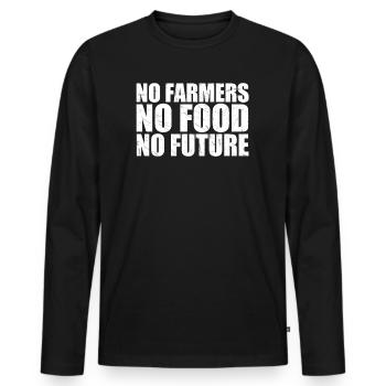 Agriculture agriculture Manifestation Manifestation Paysan - T-shirt manches longues Premium bio Homme - noir - Devant - Nico (187cm)