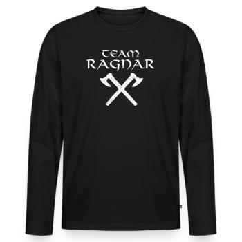 Team Ragnar Lothbrok Schildmaid Wikinger Ivar Axt - Männer Premium Bio Langarmshirt - Schwarz - Vorne - Nico (187cm)