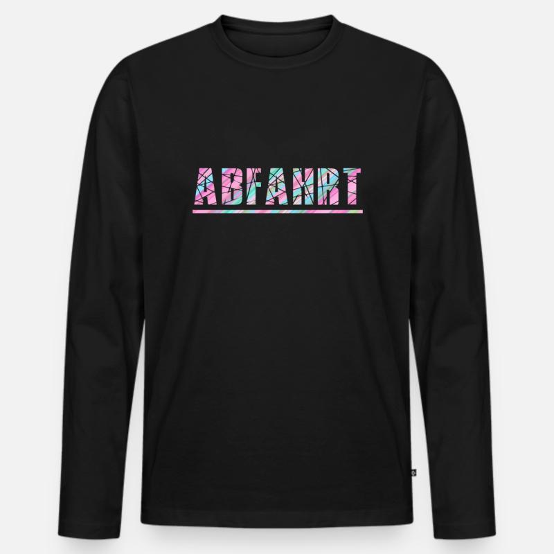 Abfahrt - Männer Premium Bio Langarmshirt - Schwarz