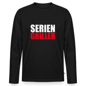 Serial grill grilling grill grill master meat - Men's Premium Organic Long Sleeve Shirt - black - Front - Nico (187cm)