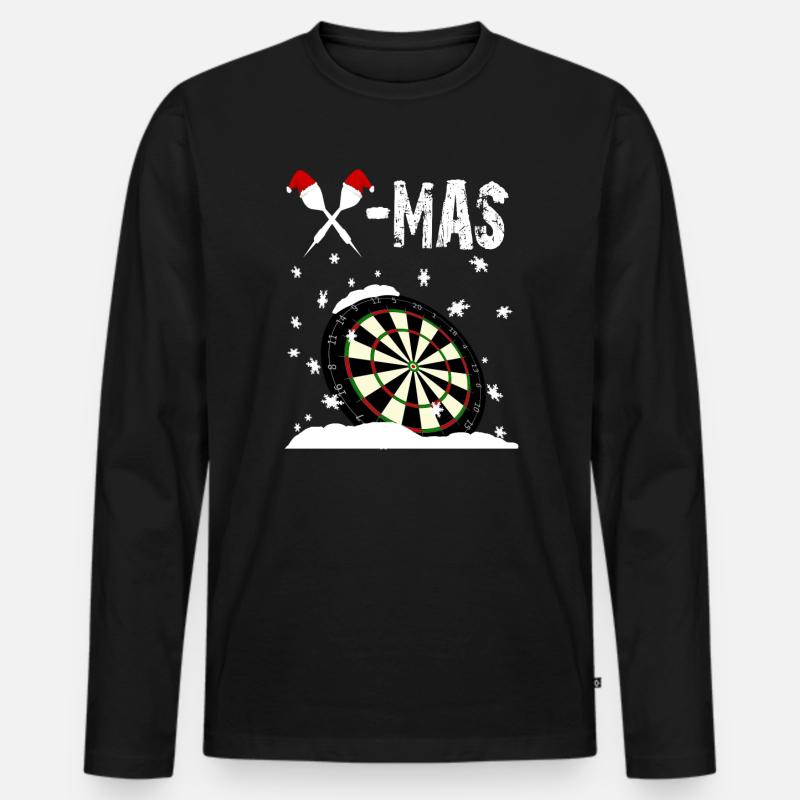 X MAS Dartboard - Männer Premium Bio Langarmshirt - Schwarz