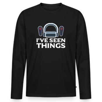 VR Brille Virtual Reality Gamer Virtual Zocken - Männer Premium Bio Langarmshirt - Schwarz - Vorne - Nico (187cm)