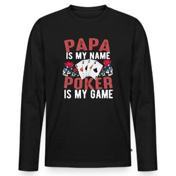 Poker Players Poker Card Game Cards Game - Men's Premium Organic Long Sleeve Shirt - black - Front - Nico (187cm)