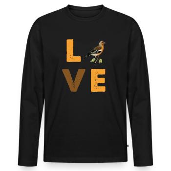Pinsons oiseaux oiseaux oiseaux oiseaux - T-shirt manches longues Premium bio Homme - noir - Devant - Nico (187cm)