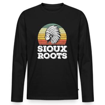 Sioux Tribe Native American Indian Indianer - Männer Premium Bio Langarmshirt - Schwarz - Vorne - Nico (187cm)