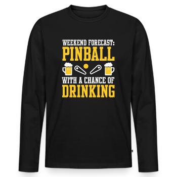 Pinball Master Pinball Machine Slot Machine Game - Men's Premium Organic Long Sleeve Shirt - black - Front - Nico (187cm)