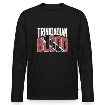 Trini Trinidad und Tobago Flagge Musik Trini - Männer Premium Bio Langarmshirt - Schwarz - Vorne - Nico (187cm)