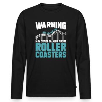Roller Coaster Amusement Park Amusement Park - Men's Premium Organic Long Sleeve Shirt - black - Front - Nico (187cm)