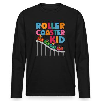 Roller Coaster Amusement Park Amusement Park - Men's Premium Organic Long Sleeve Shirt - black - Front - Nico (187cm)