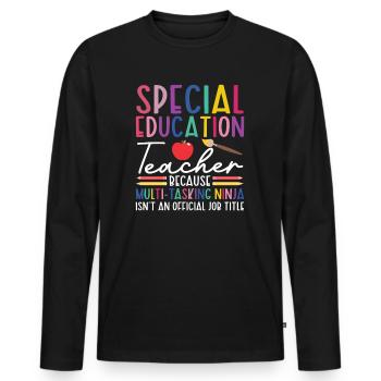 Special Education Special Education Teacher School - Men's Premium Organic Long Sleeve Shirt - black - Front - Nico (187cm)