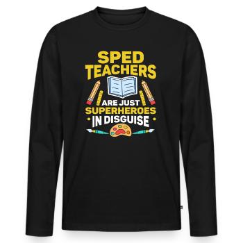 Special Education Special Education Teacher School - Men's Premium Organic Long Sleeve Shirt - black - Front - Nico (187cm)
