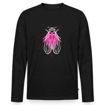 Cicada Colourful - Men's Premium Organic Long Sleeve Shirt - black - Front - Nico (187cm)