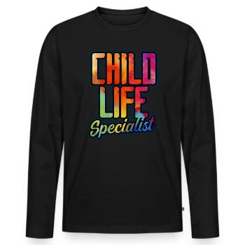 Child Life Specialist - Men's Premium Organic Long Sleeve Shirt - black - Front - Nico (187cm)