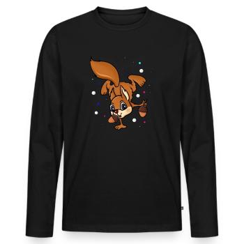 Squirrel Handstand - Men's Premium Organic Long Sleeve Shirt - black - Front - Nico (187cm)