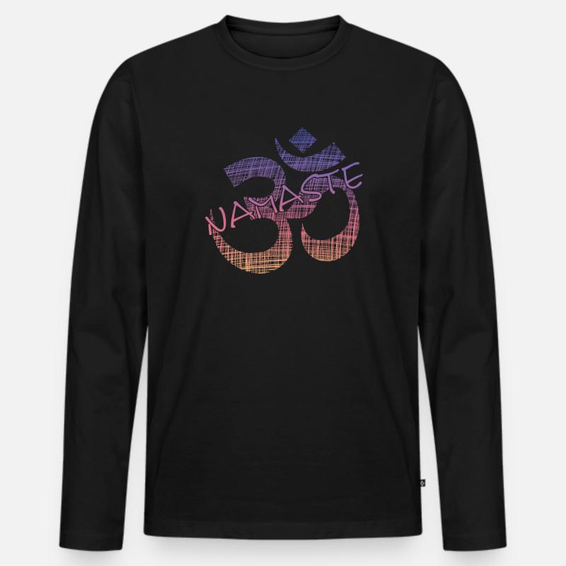 Yoga - Männer Premium Bio Langarmshirt - Schwarz