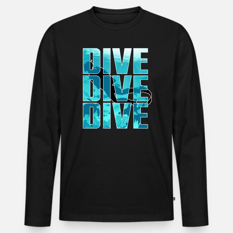 Dive Dive Dive - Men's Premium Organic Long Sleeve Shirt - black