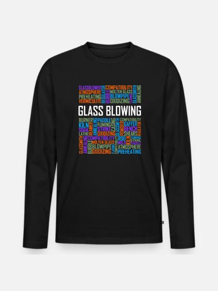 Glass Blowing - Words - Men's Premium Organic Long Sleeve Shirt - black