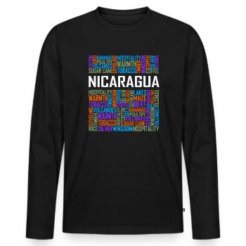 Nicaragua - Words - Men's Premium Organic Long Sleeve Shirt - black - Front - Nico (187cm)